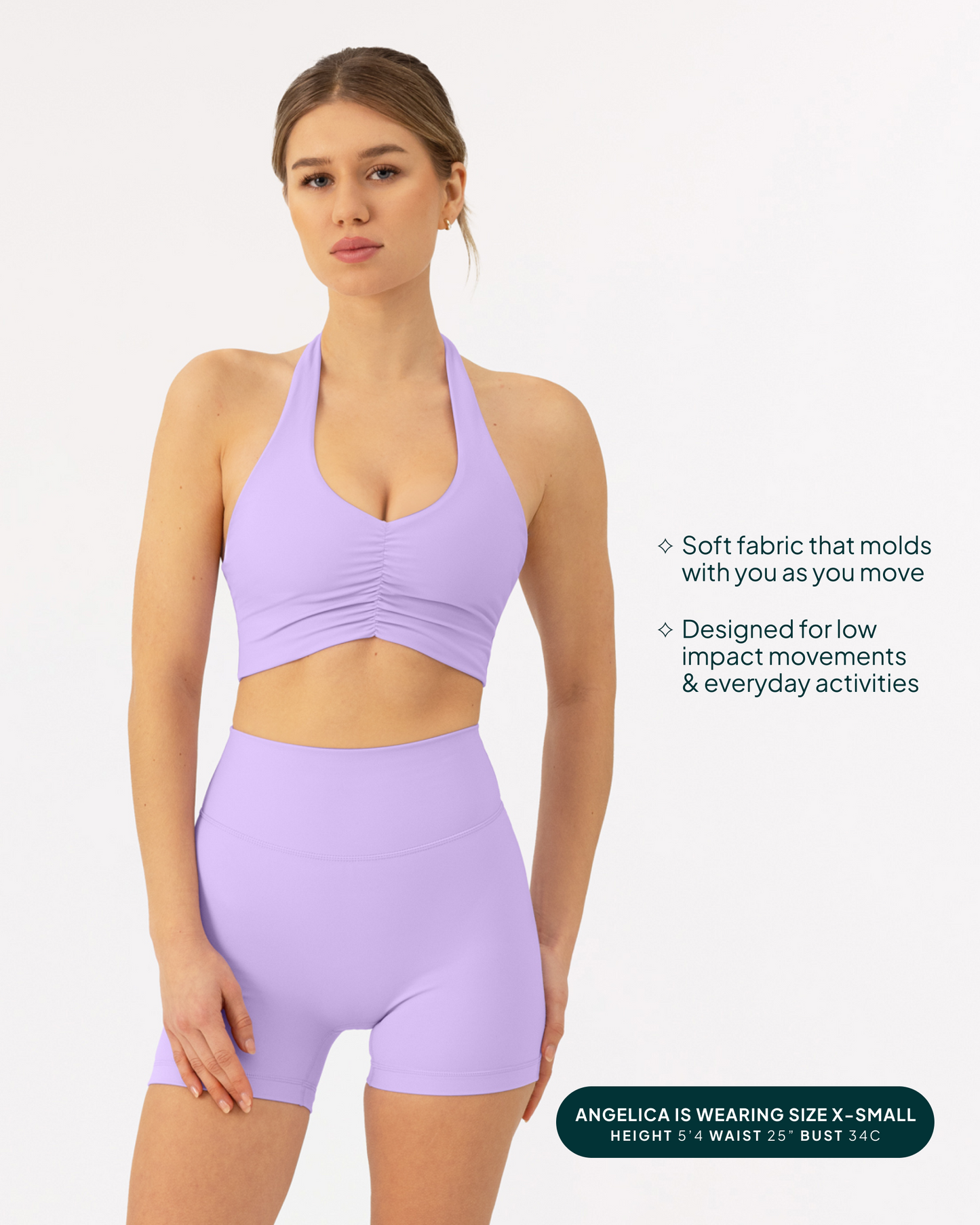 Athleisure Scrunch Halter Low-Support Sports Bra
