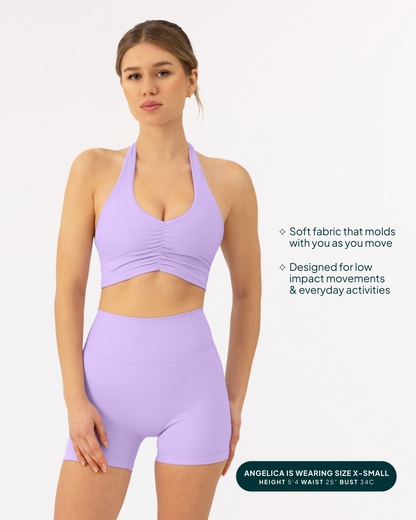 Athleisure Scrunch Halter Low-Support Sports Bra