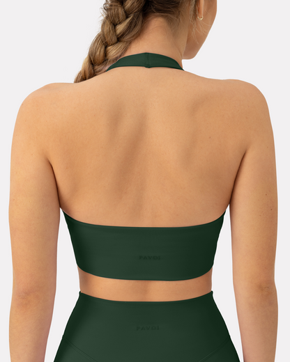 Athleisure Scrunch Halter Low-Support Sports Bra