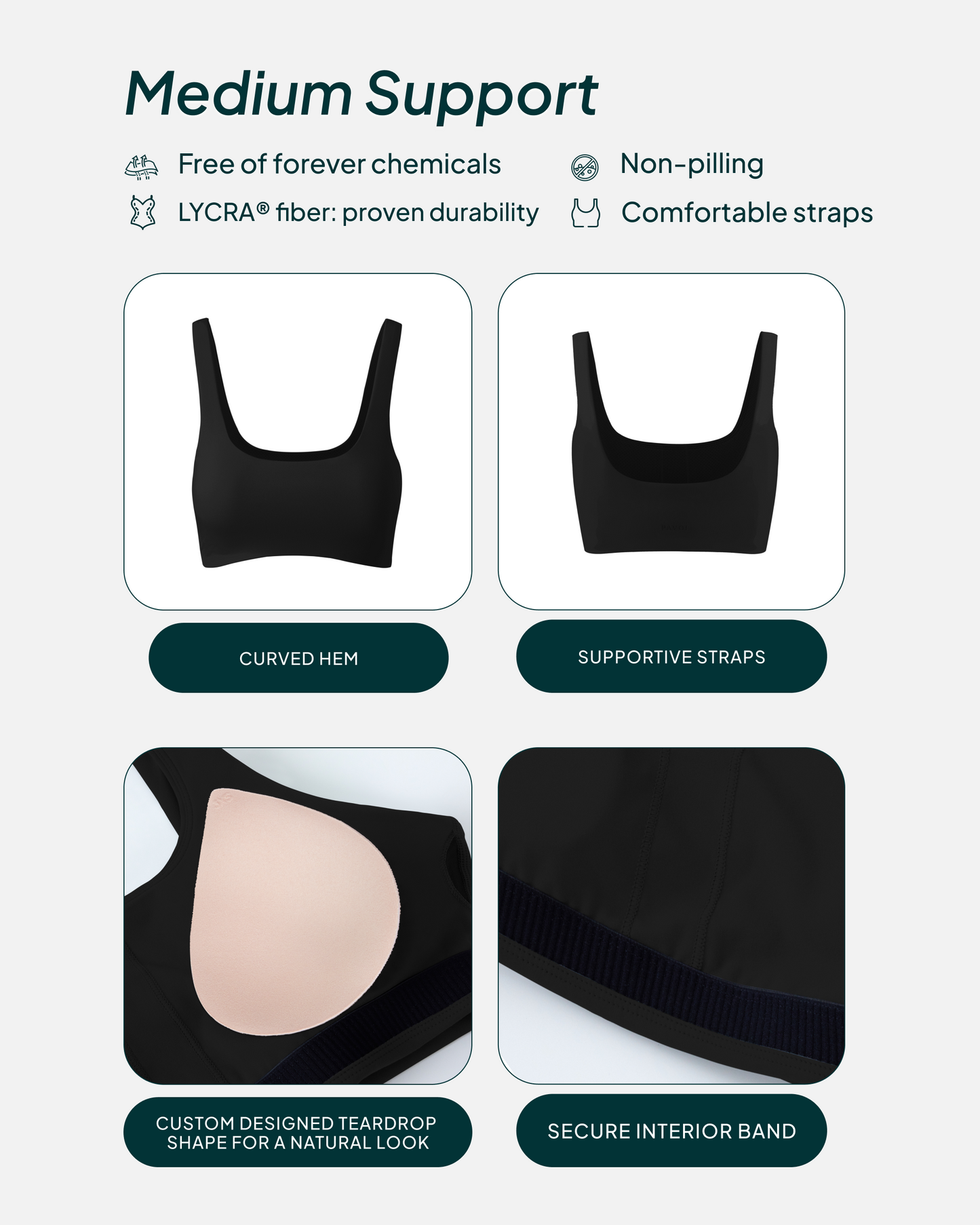 Athleisure Curved Hem Medium-Support Sports Bra
