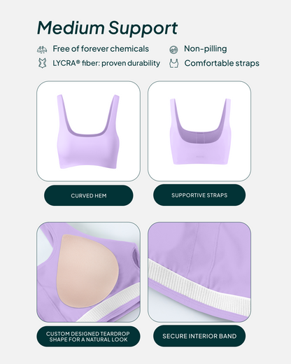 Athleisure Curved Hem Medium-Support Sports Bra