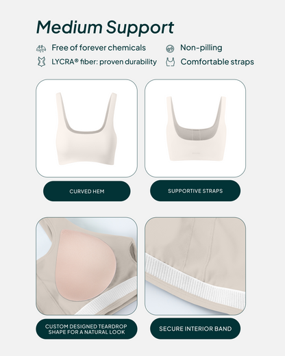 Athleisure Curved Hem Medium-Support Sports Bra