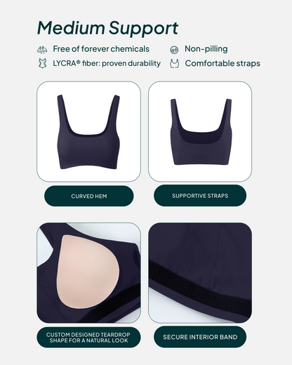 Athleisure Curved Hem Medium-Support Sports Bra
