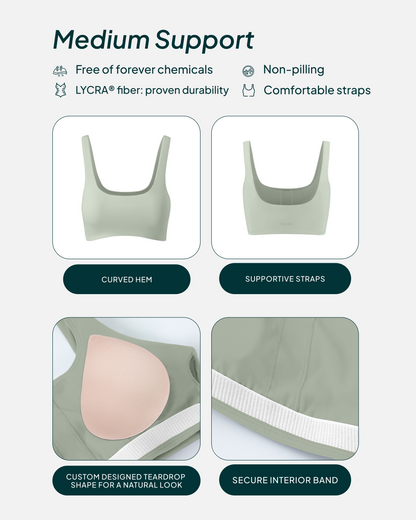 Athleisure Curved Hem Medium-Support Sports Bra