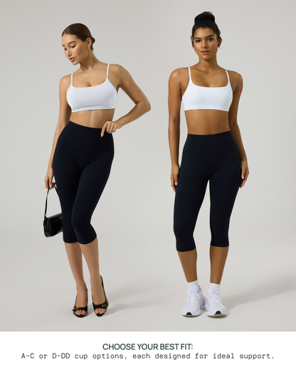 Athleisure Square Neck Low-Impact Sports Bra