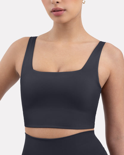 Longline Square Neck Medium-Support Padded Sports Bra