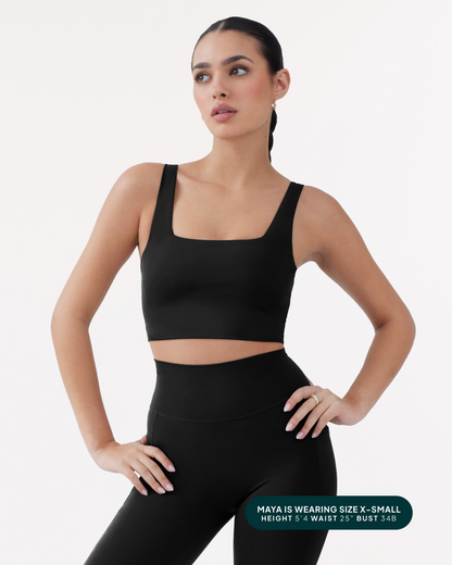 Longline Square Neck Medium-Support Padded Sports Bra