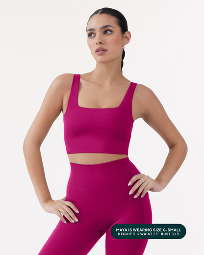 Longline Square Neck Medium-Support Padded Sports Bra