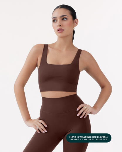 Longline Square Neck Medium-Support Padded Sports Bra