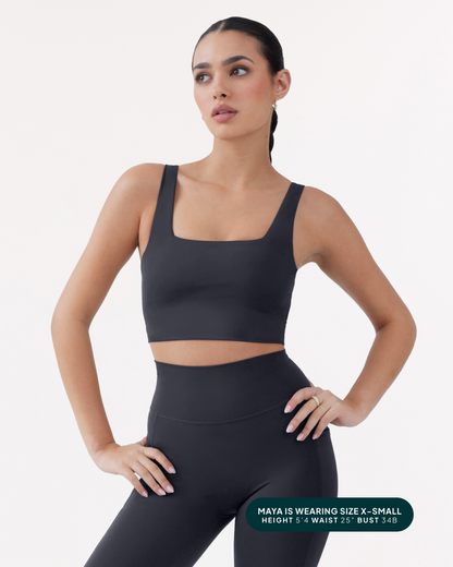 Longline Square Neck Medium-Support Padded Sports Bra
