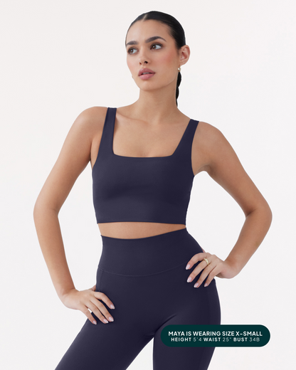 Longline Square Neck Medium-Support Padded Sports Bra