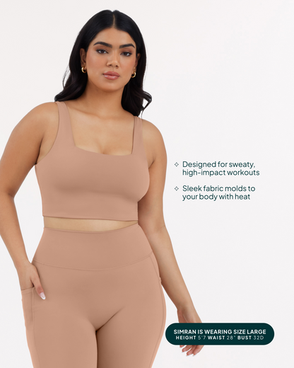 Longline Square Neck Medium-Support Padded Sports Bra