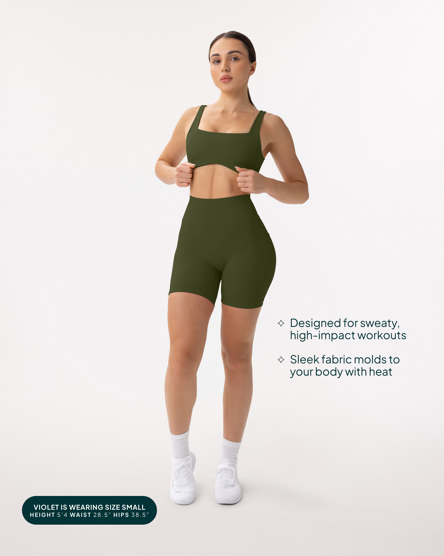 High-Waisted Butt Lifting 6" Biker Shorts with Pockets