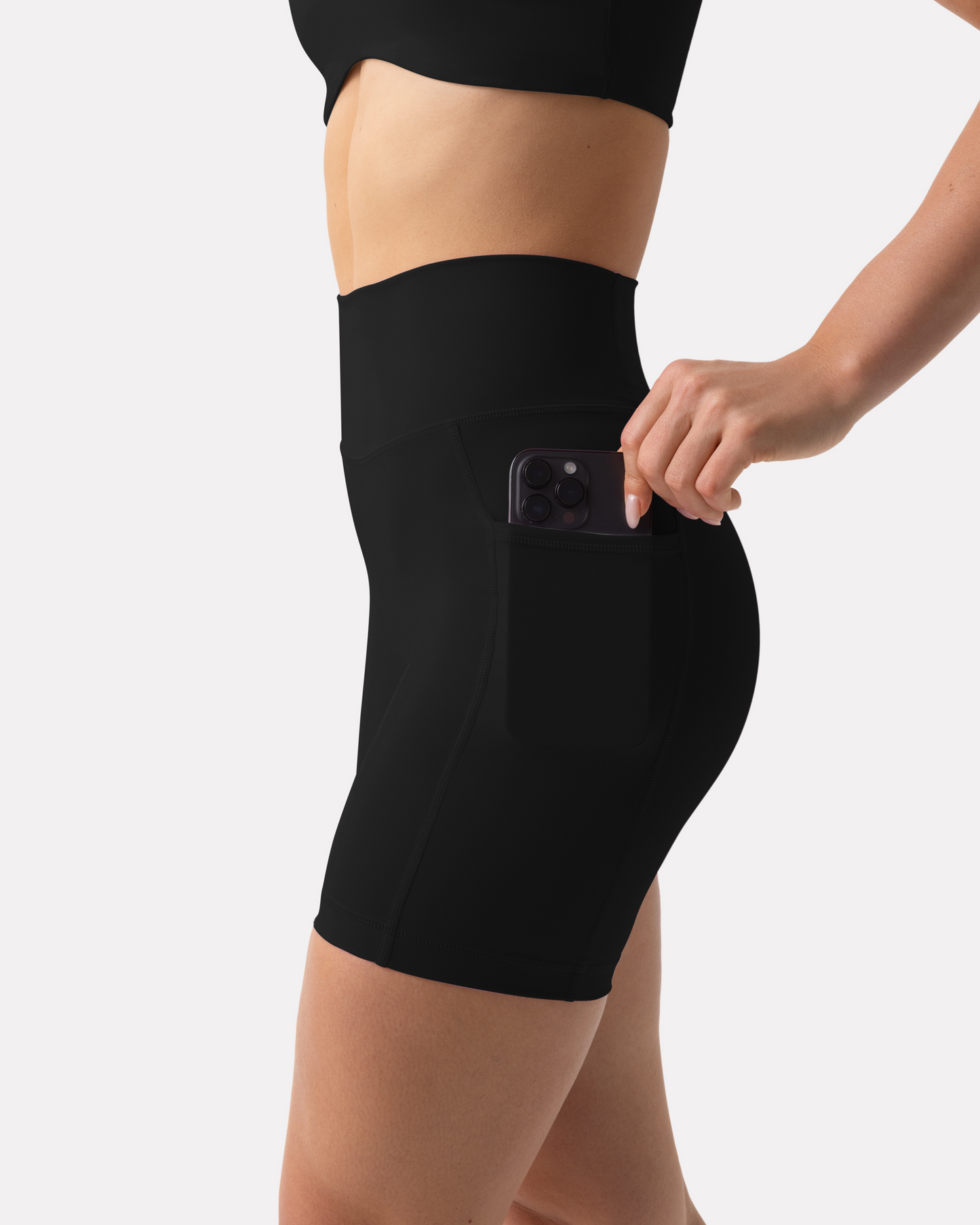 High-Waisted Butt Lifting 6" Biker Shorts with Pockets