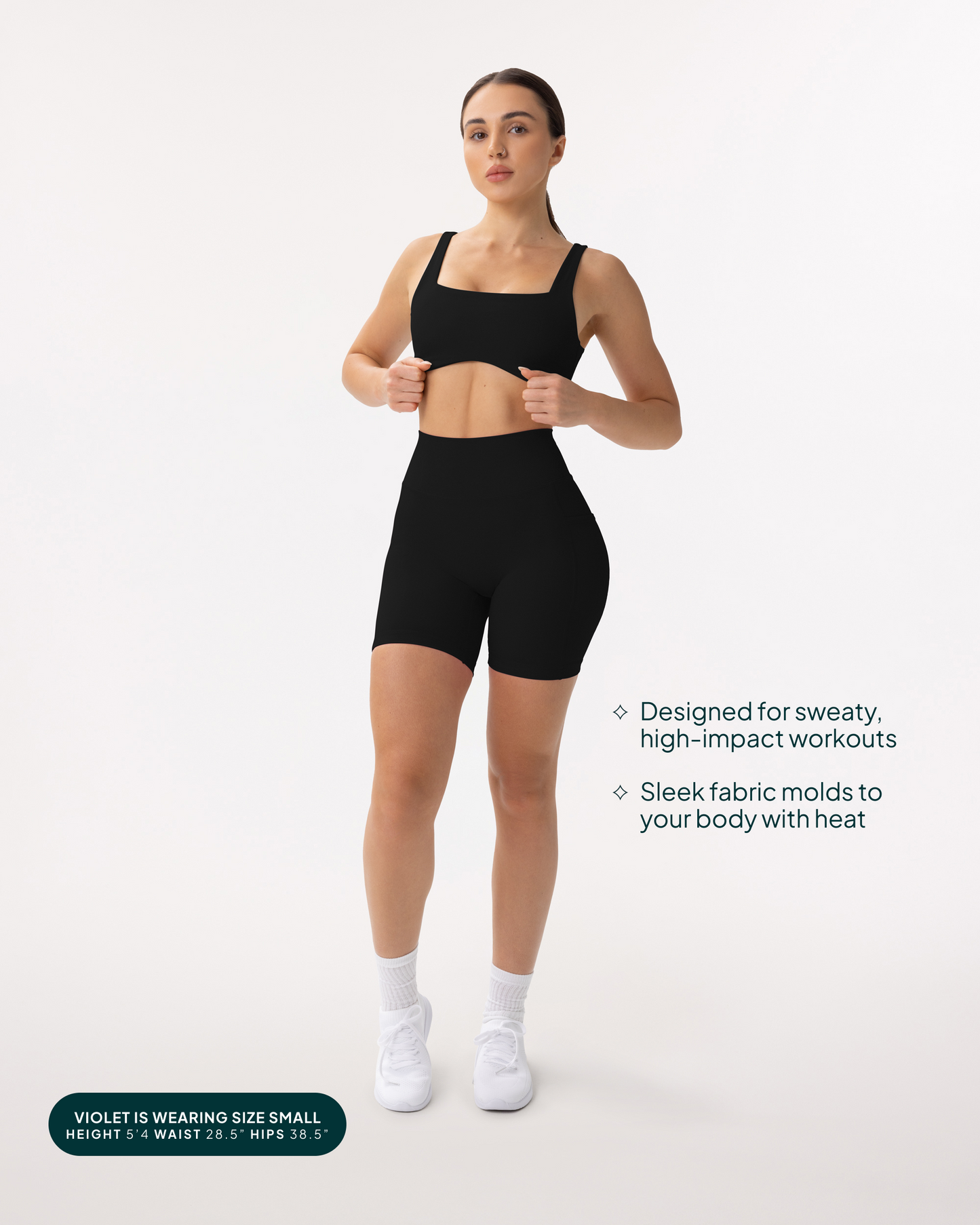 High-Waisted Butt Lifting 6" Biker Shorts with Pockets