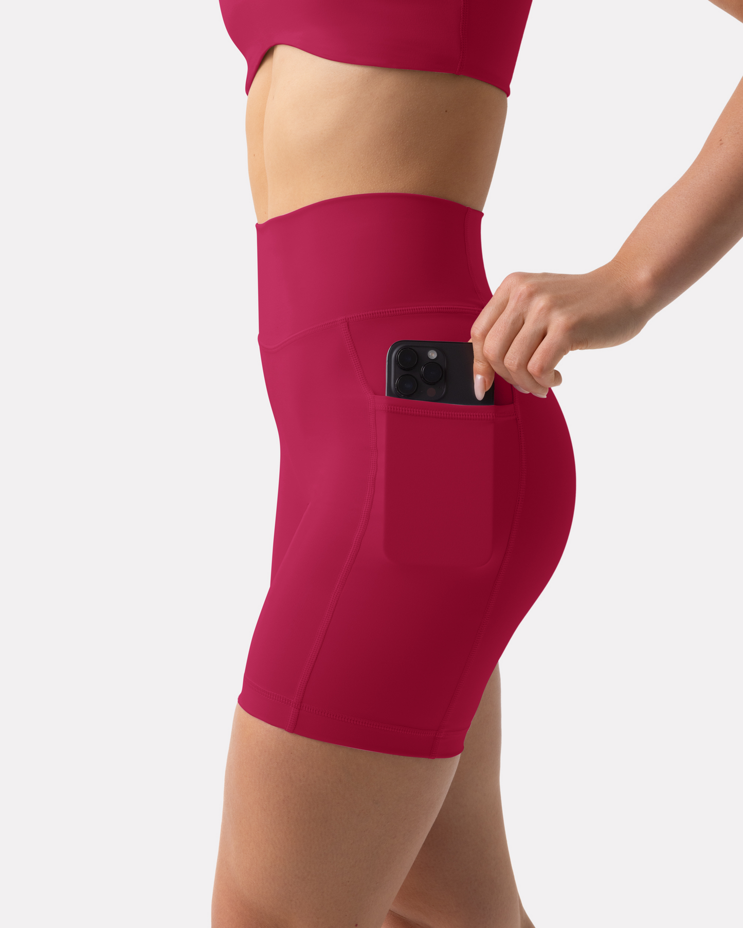 High-Waisted Butt Lifting 6" Biker Shorts with Pockets