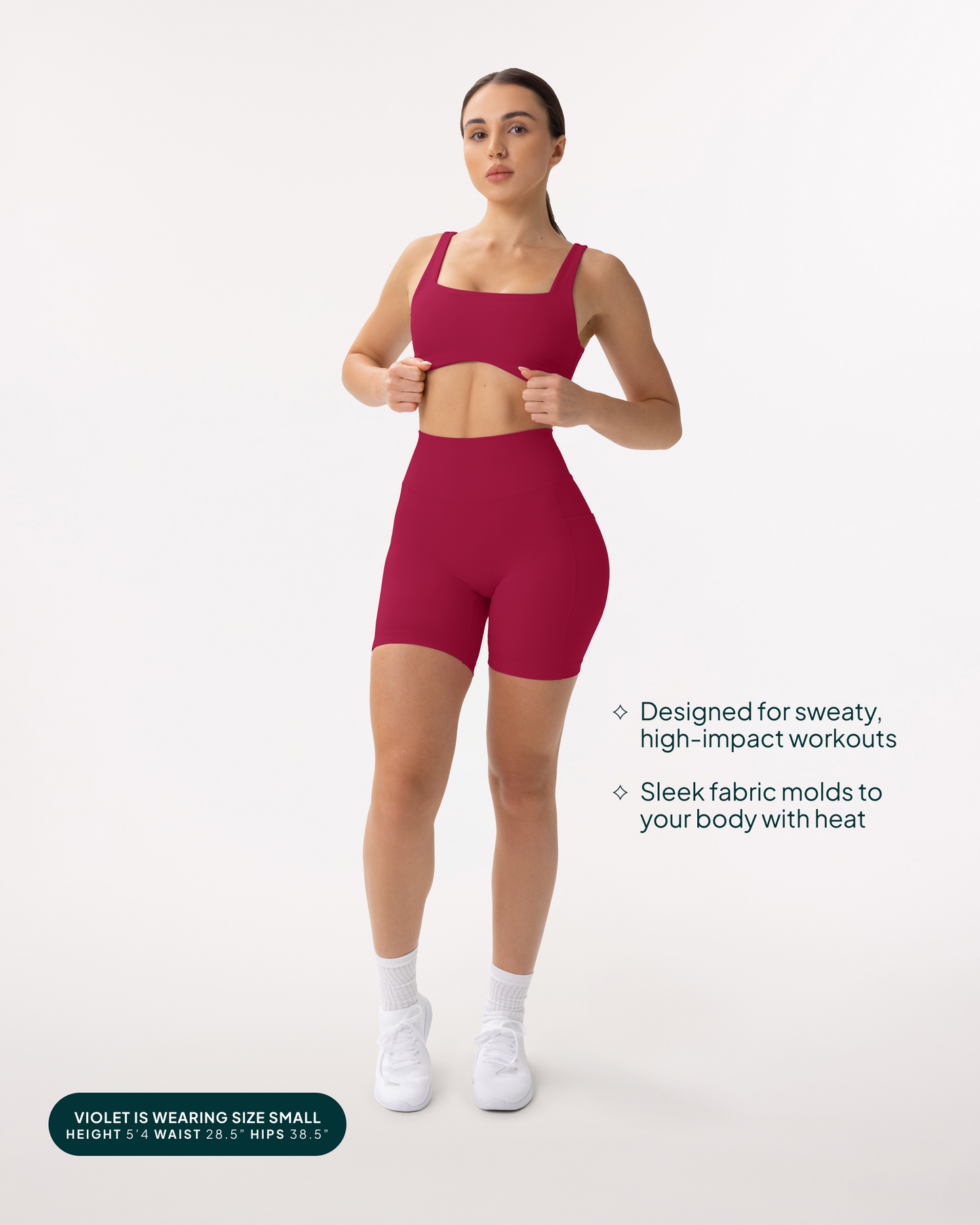 High-Waisted Butt Lifting 6" Biker Shorts with Pockets
