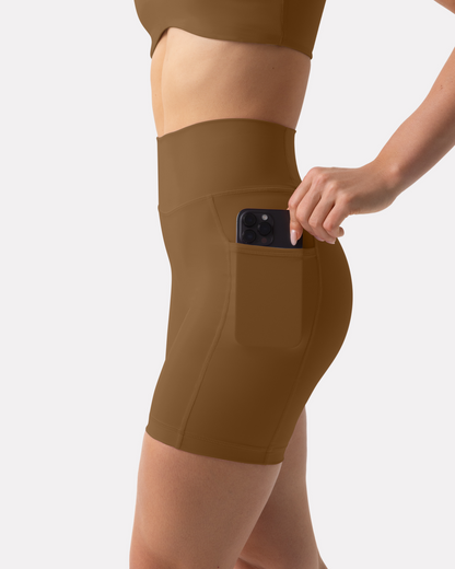 High-Waisted Butt Lifting 6" Biker Shorts with Pockets