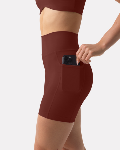High-Waisted Butt Lifting 6" Biker Shorts with Pockets