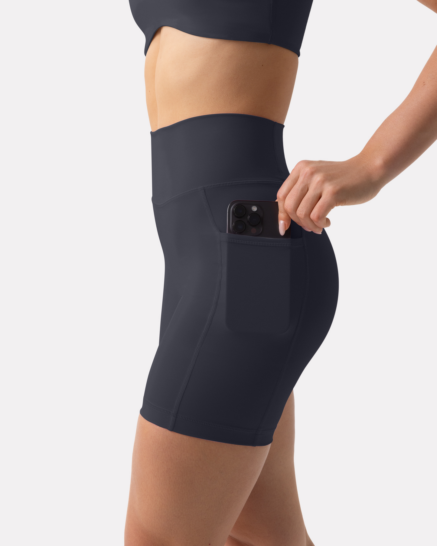 High-Waisted Butt Lifting 6" Biker Shorts with Pockets