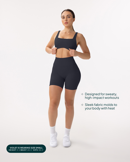 High-Waisted Butt Lifting 6" Biker Shorts with Pockets