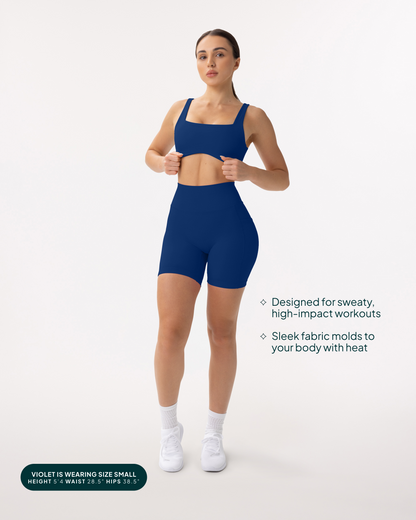 High-Waisted Butt Lifting 6" Biker Shorts with Pockets