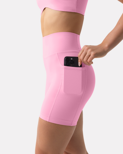 High-Waisted Butt Lifting 6" Biker Shorts with Pockets