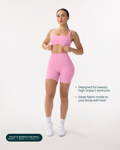 High-Waisted Butt Lifting 6" Biker Shorts with Pockets