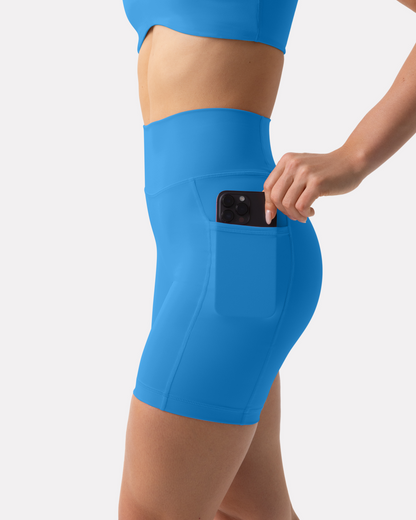 High-Waisted Butt Lifting 6" Biker Shorts with Pockets
