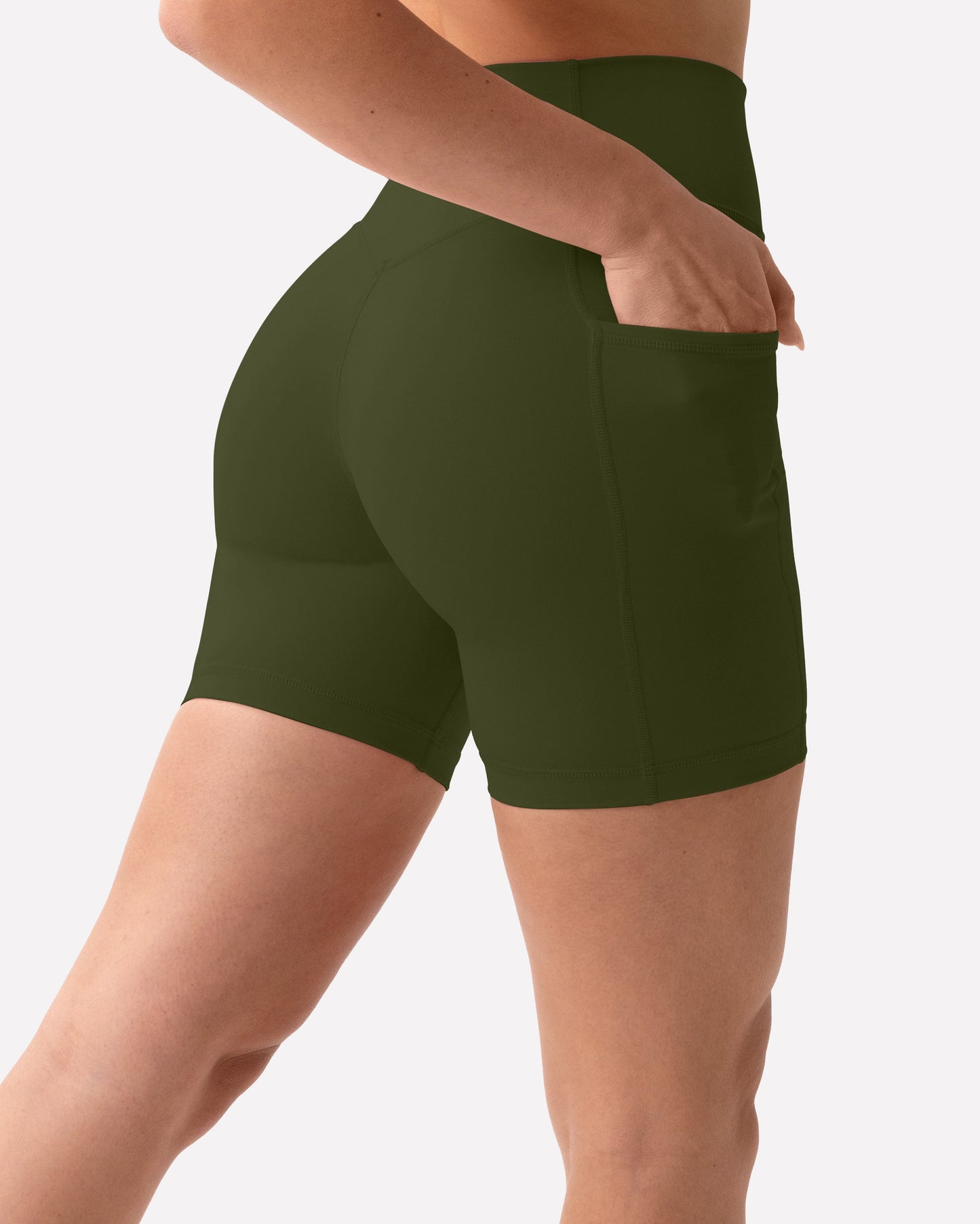 High-Waisted Butt Lifting 6" Biker Shorts with Pockets