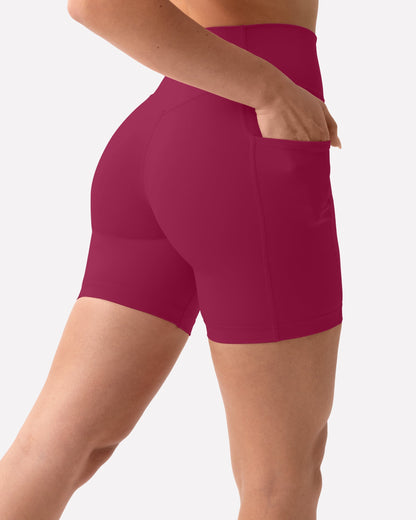 High-Waisted Butt Lifting 6" Biker Shorts with Pockets