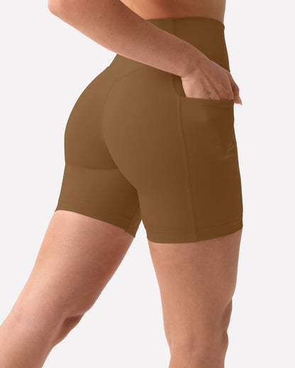 High-Waisted Butt Lifting 6" Biker Shorts with Pockets