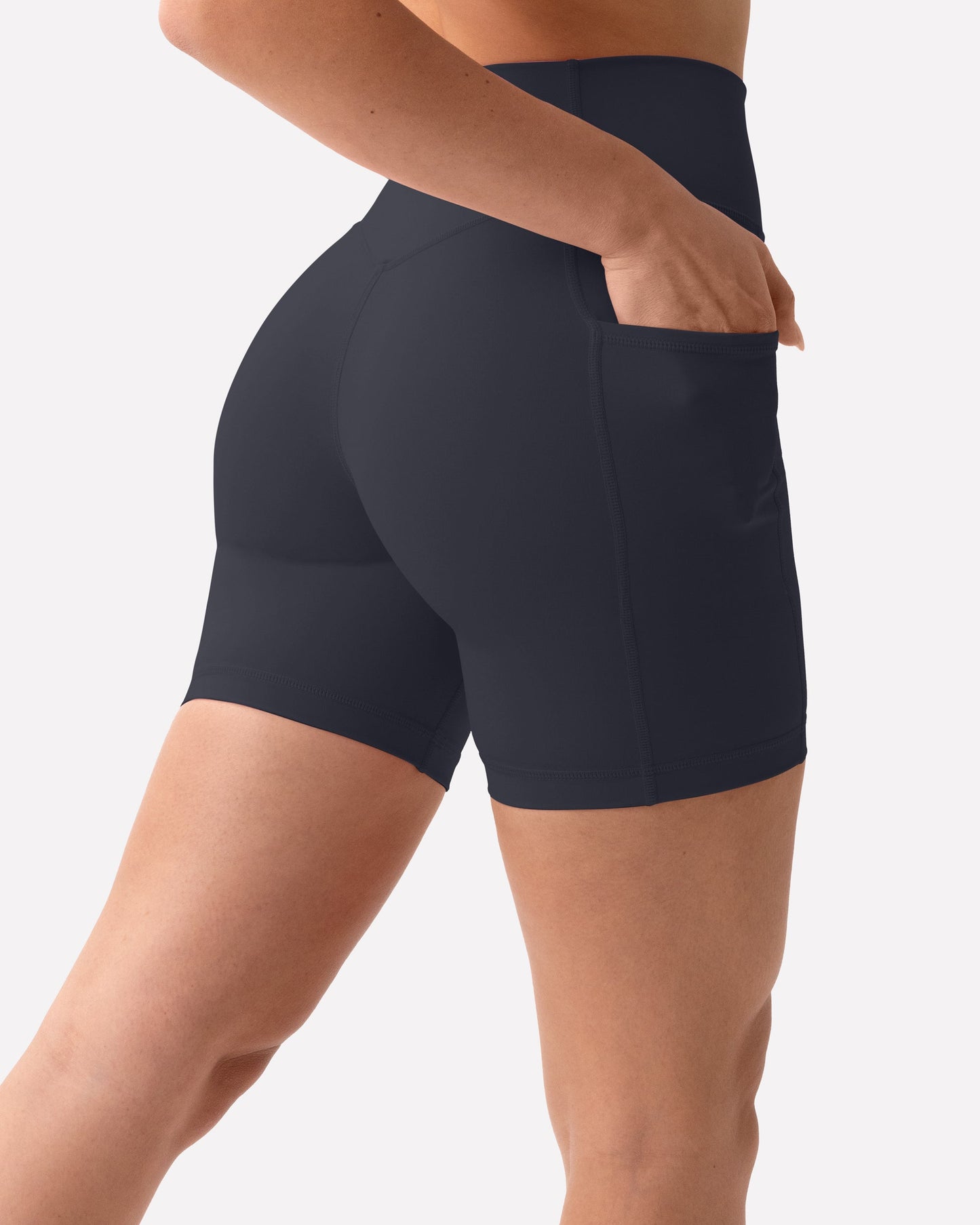 High-Waisted Butt Lifting 6" Biker Shorts with Pockets