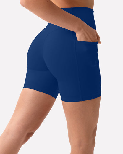 High-Waisted Butt Lifting 6" Biker Shorts with Pockets