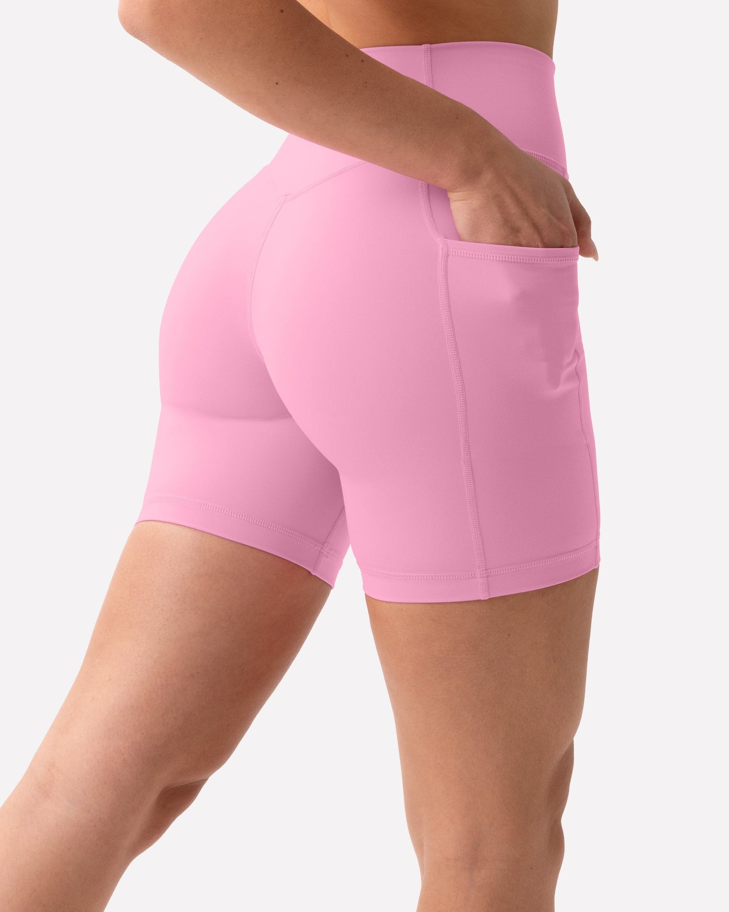 High-Waisted Butt Lifting 6" Biker Shorts with Pockets