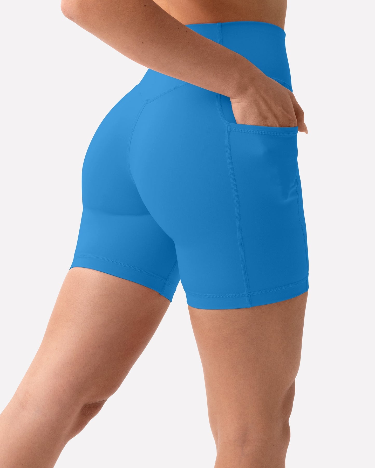 High-Waisted Butt Lifting 6" Biker Shorts with Pockets
