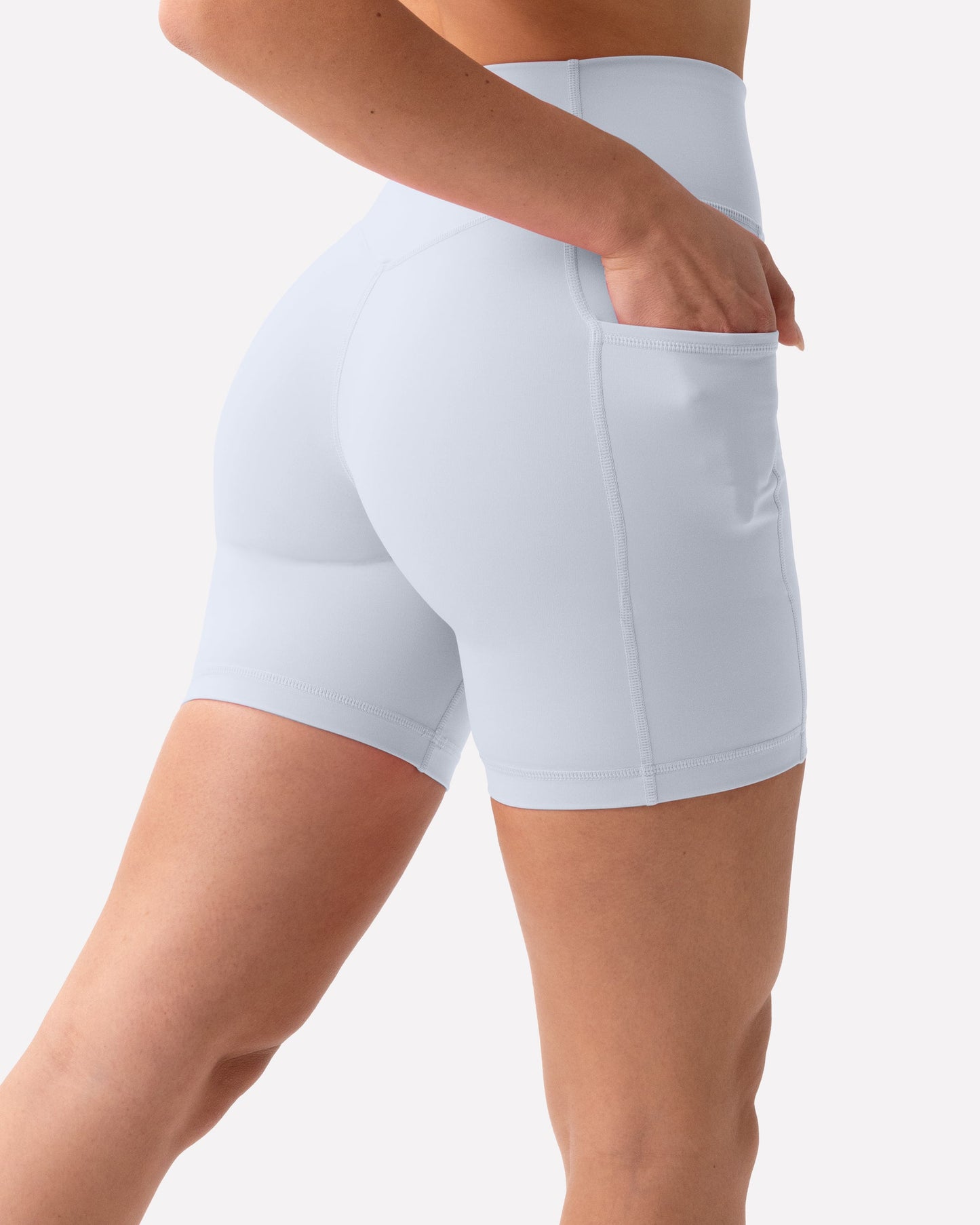 High-Waisted Butt Lifting 6" Biker Shorts with Pockets