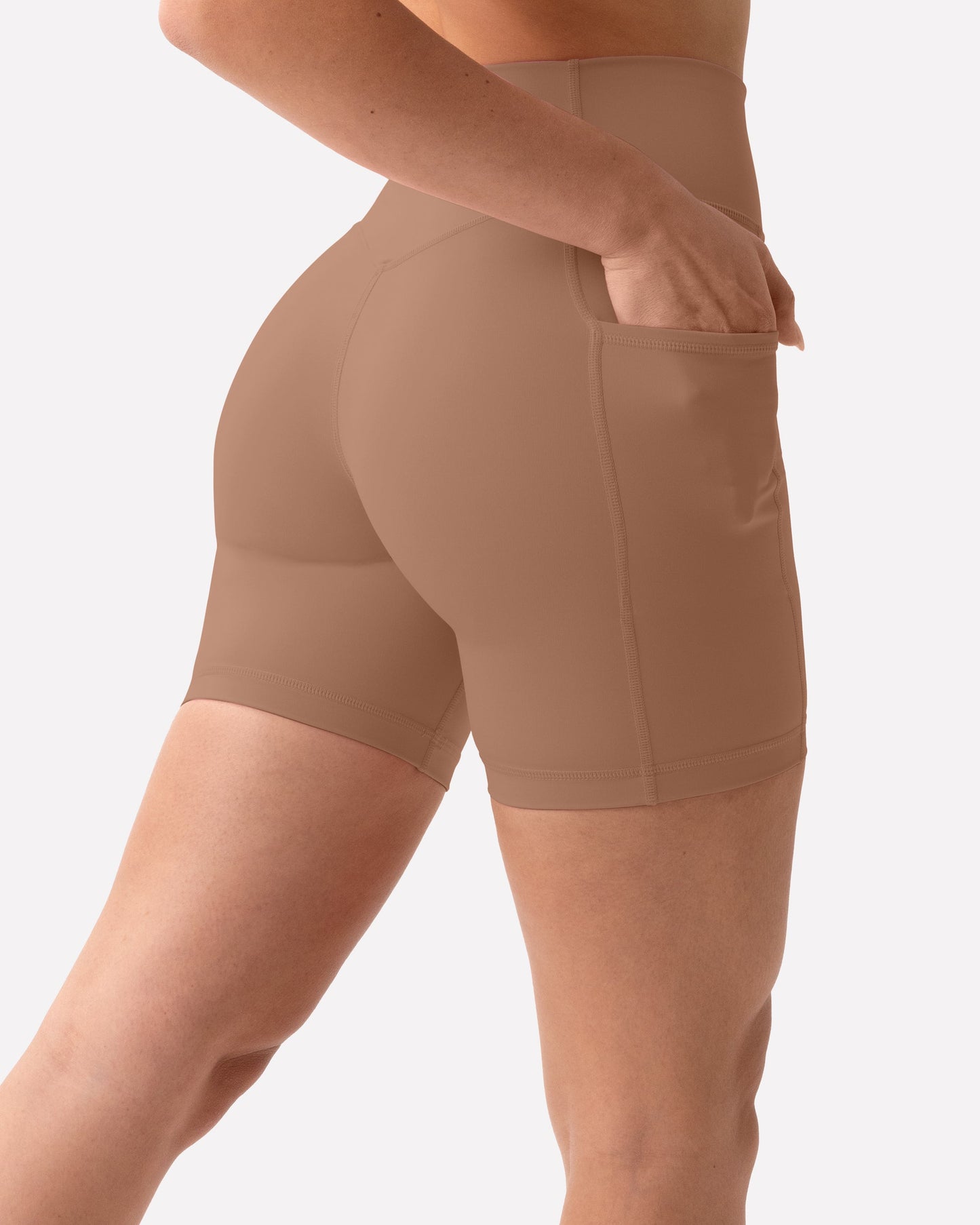 High-Waisted Butt Lifting 6" Biker Shorts with Pockets