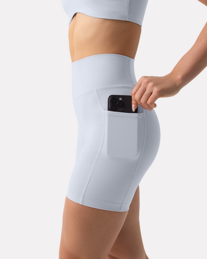 High-Waisted Butt Lifting 6" Biker Shorts with Pockets