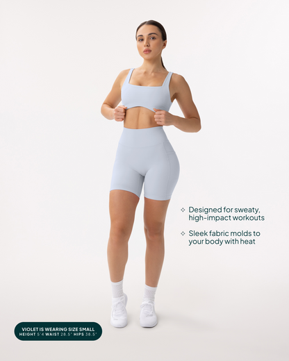 High-Waisted Butt Lifting 6" Biker Shorts with Pockets
