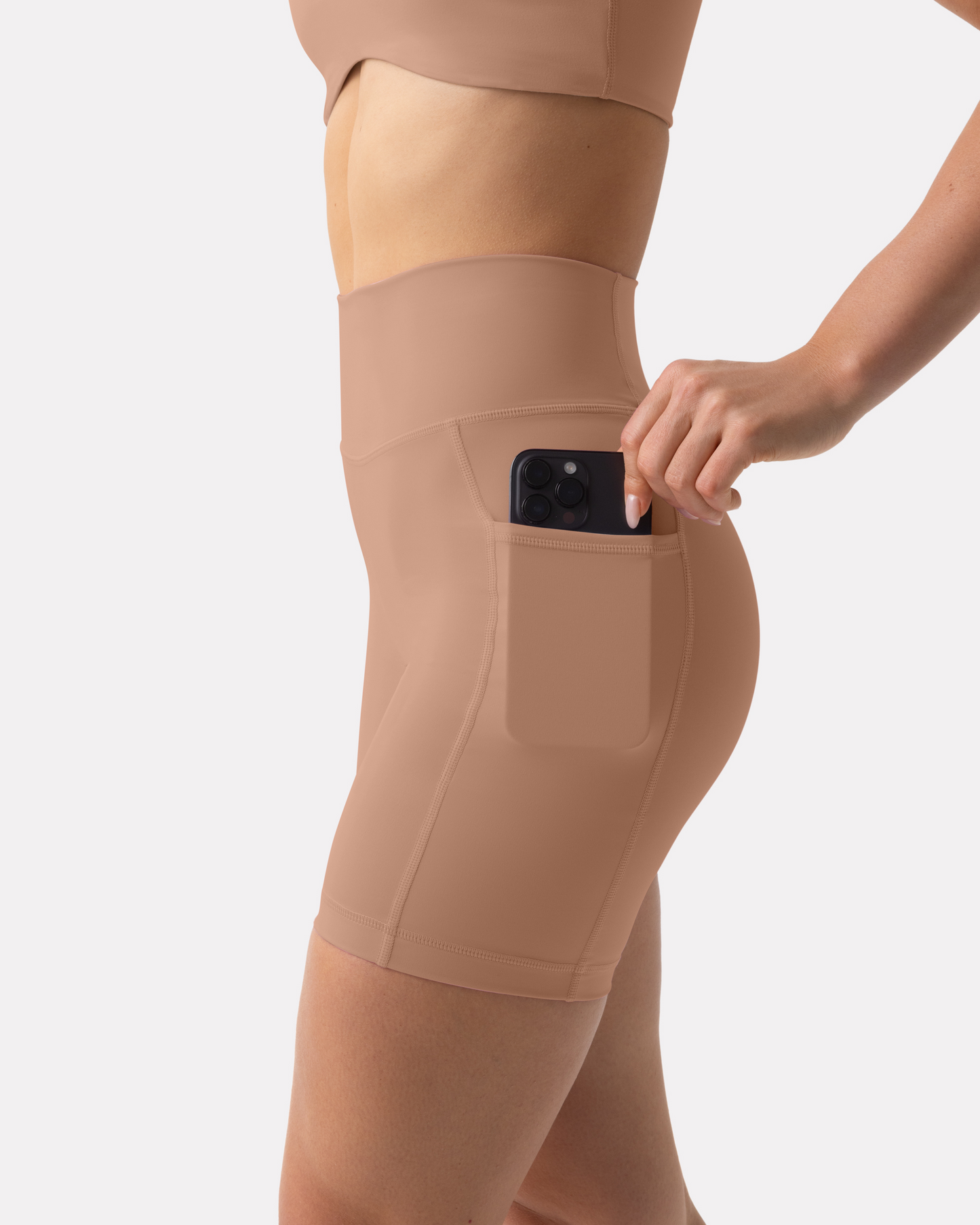 High-Waisted Butt Lifting 6" Biker Shorts with Pockets