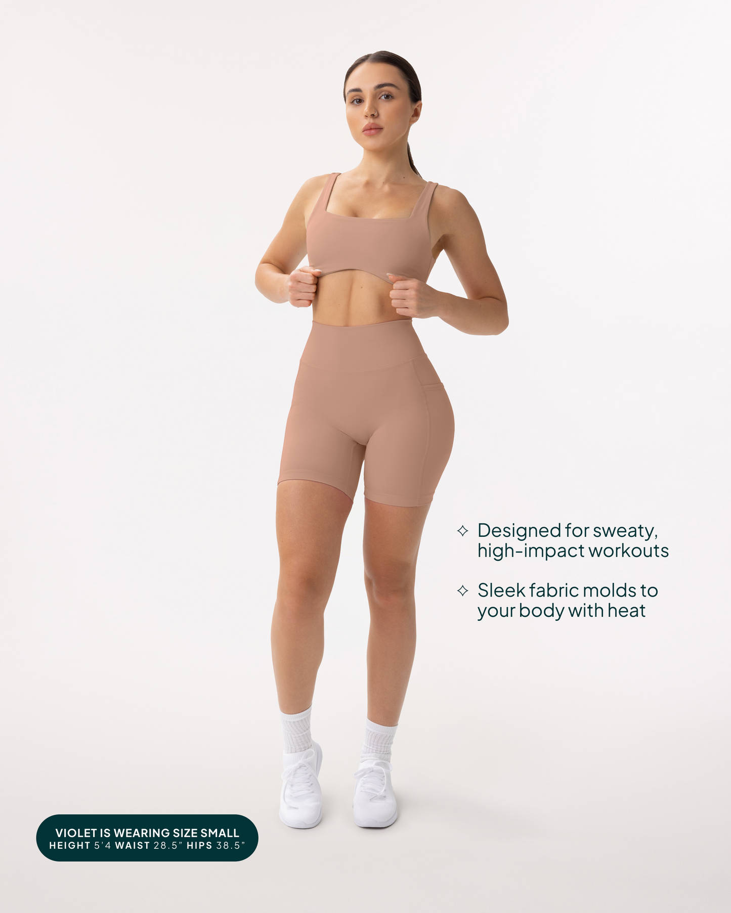 High-Waisted Butt Lifting 6" Biker Shorts with Pockets