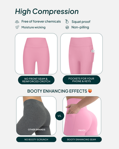 High-Waisted Butt Lifting Full-Length Leggings with Pockets
