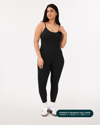Spaghetti Strap Full-Length One Piece Workout Jumpsuit