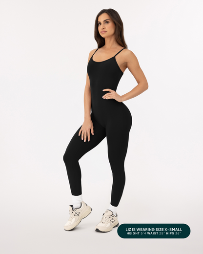 Spaghetti Strap Full-Length One Piece Workout Jumpsuit