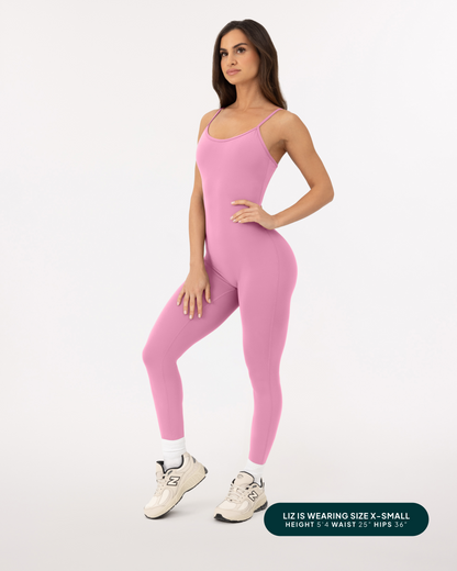 Spaghetti Strap Full-Length One Piece Workout Jumpsuit