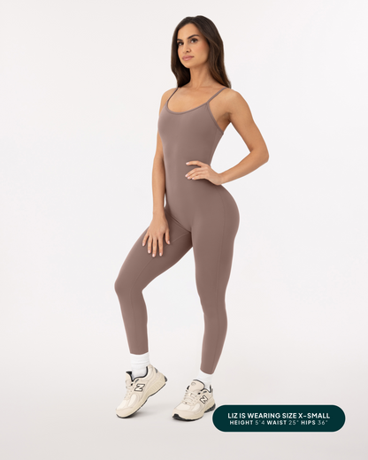 Spaghetti Strap Full-Length One Piece Workout Jumpsuit