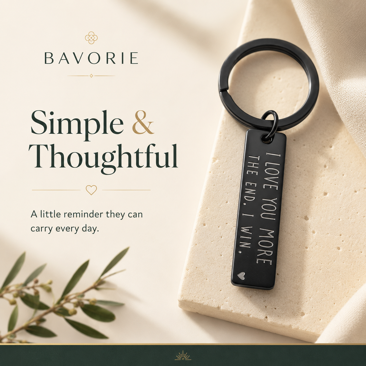 Bavorie Love You More Keepsake Keychain