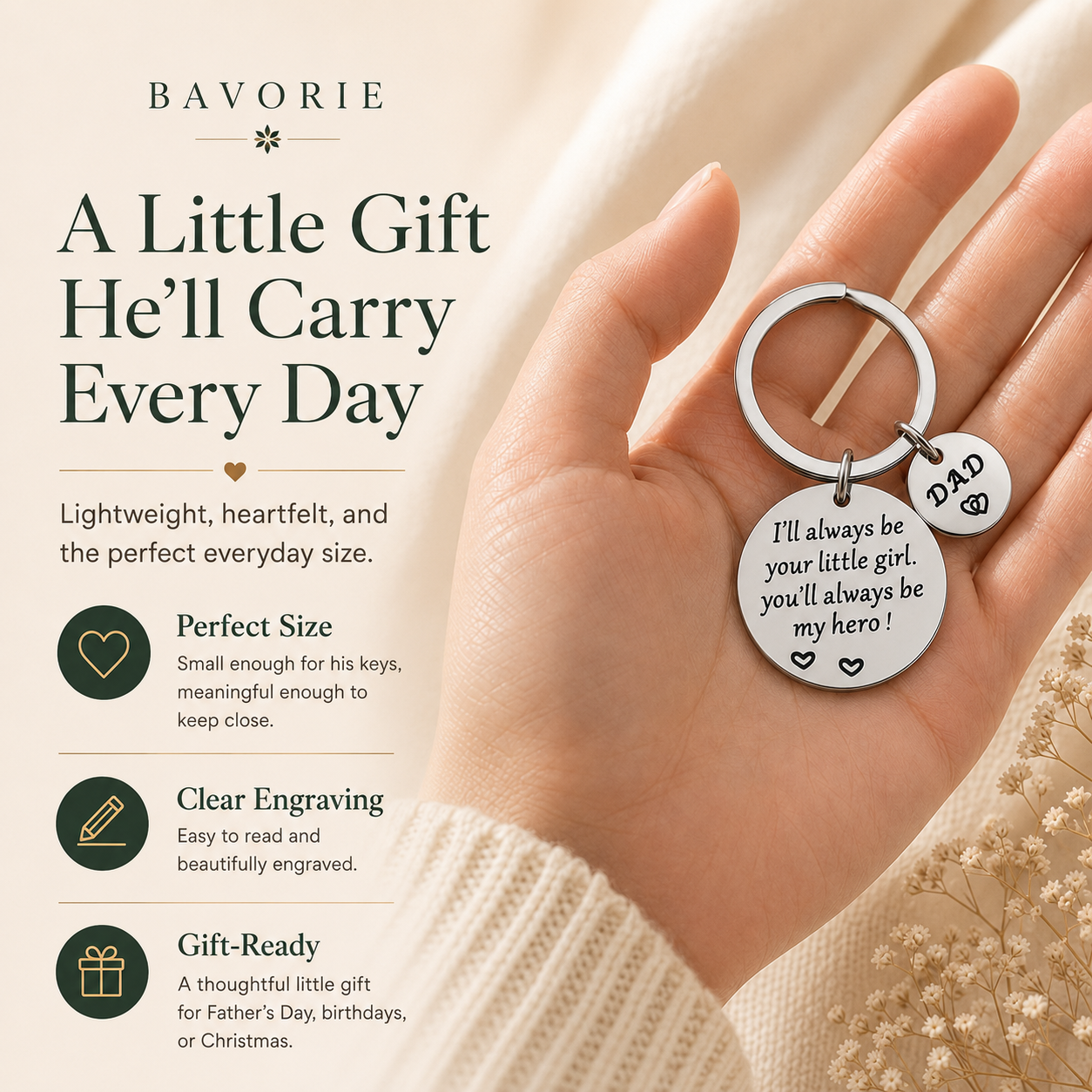 Dad Hero Keepsake Keyring