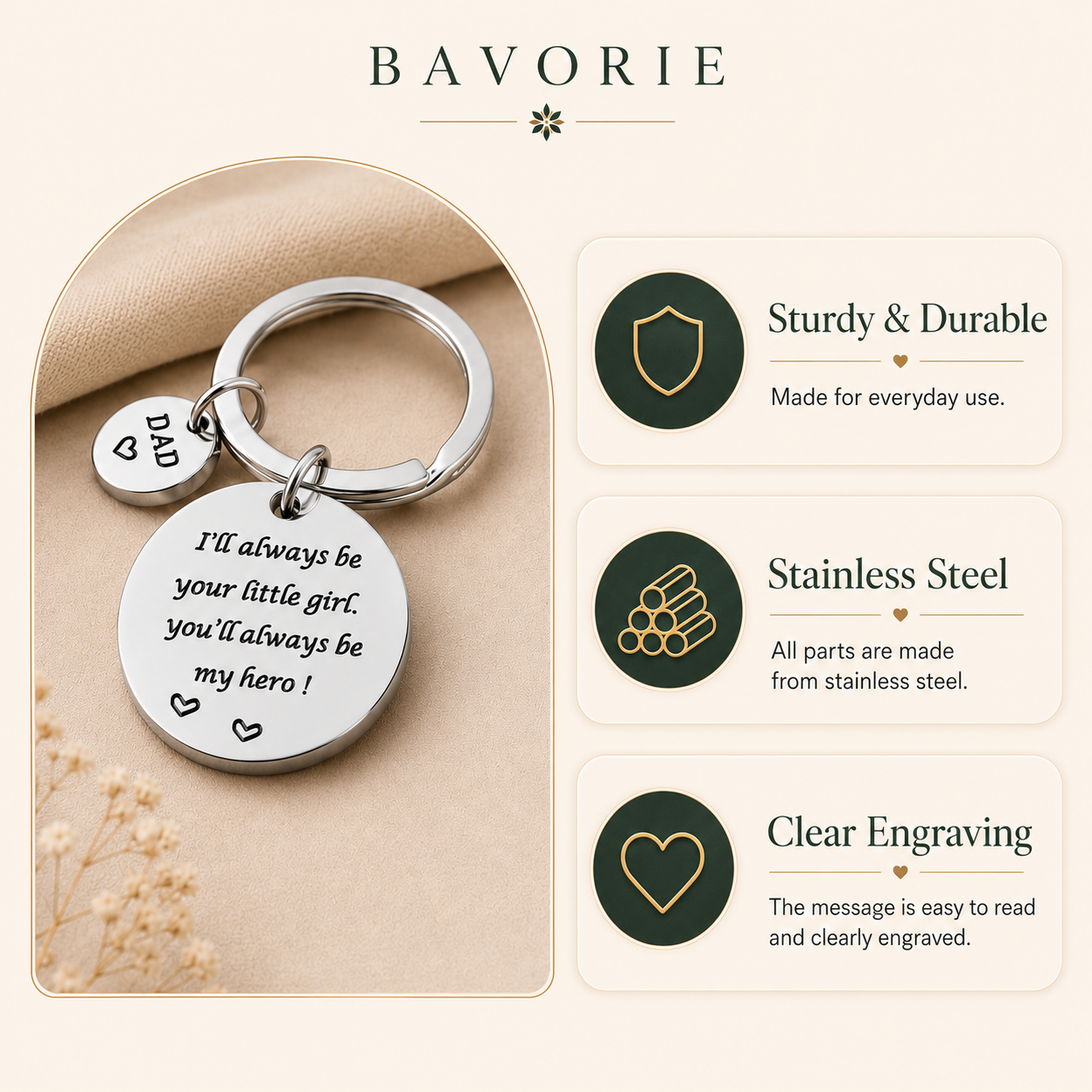 Dad Hero Keepsake Keyring